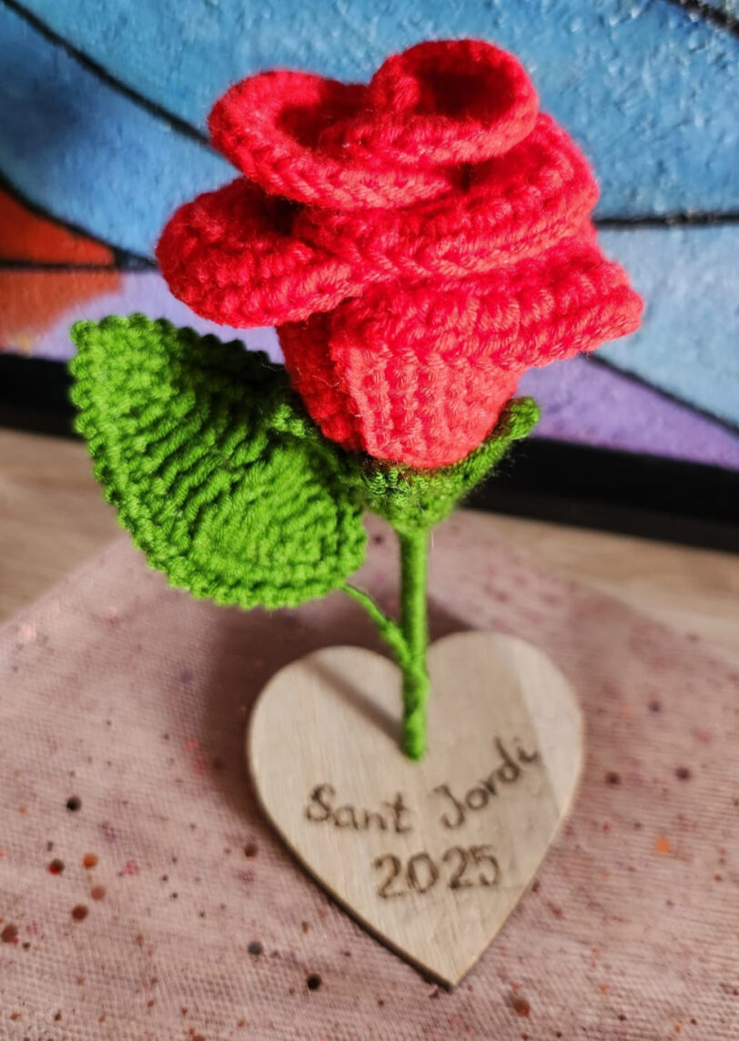 Rosa con soporte Sant Jordi
